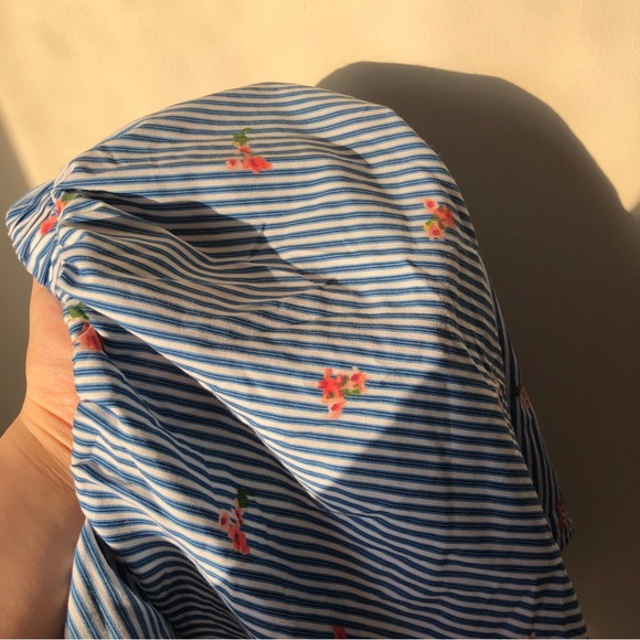 Blue Striped Off-shoulder Blouse Tee - Picture 12 of 13